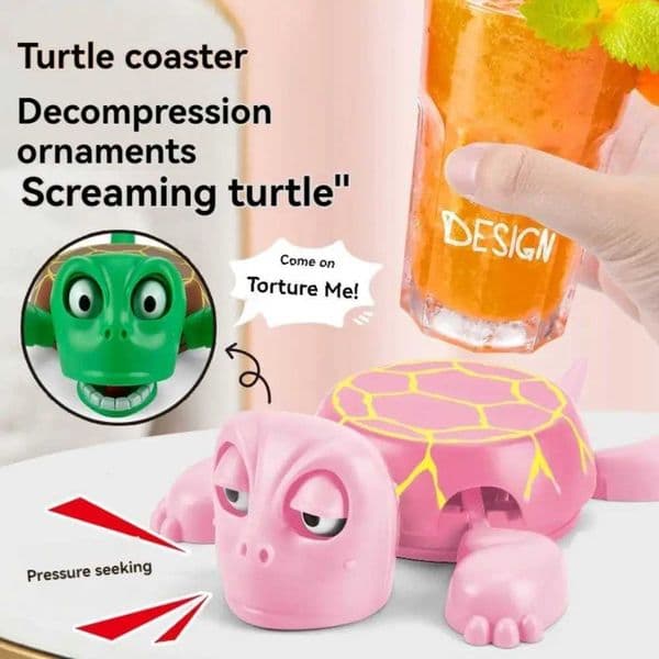 Voice Panic Turtle Roller Coaster Creative Open Your Eyes Water Cup Mat Anti slip Turtle Bottom Cup Mat X250422