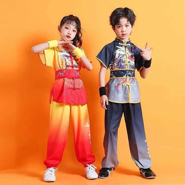 2024 Chinese Childrens Day Martial Arts Performance Set Chinese Childrens Clothing Tai Chi Clothing Neutral Martial Arts Training Clothing W250422