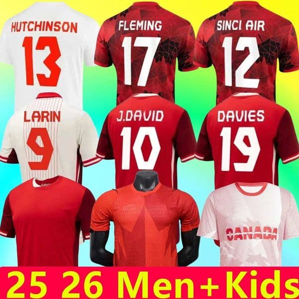 2026 World Cup football jersey mens uniform football shirt home third mens national team 25 26 Canada team jersey David EUSTAQUIOBUCHANAN LARIN 4XL