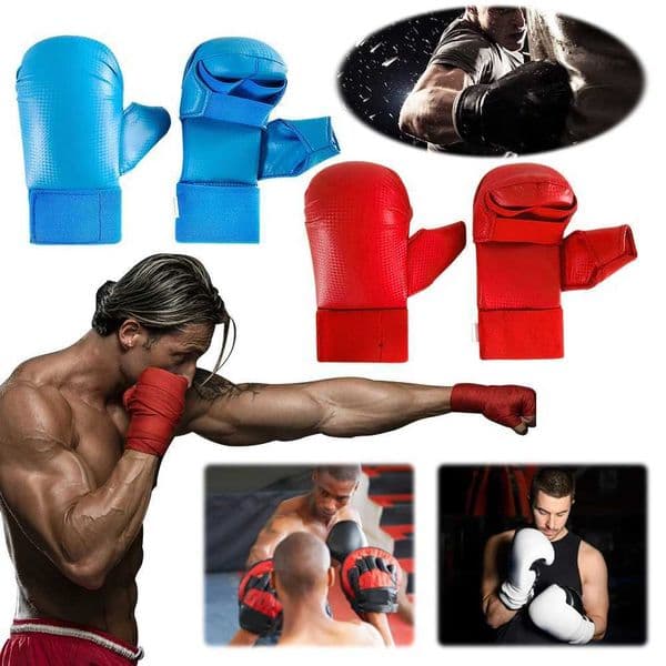 PU Leather Karate Gloves Boxing Gloves Thick Taekwondo Protective Pad Ergonomic Karate Sports GlovesXJ250422