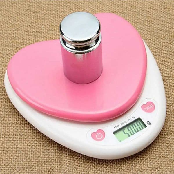 3kg/01g Digital Scale Easy to Uselooking ABS Heart-shaped Kitchen Electronic Cooking Baking Scale for HomeM251122