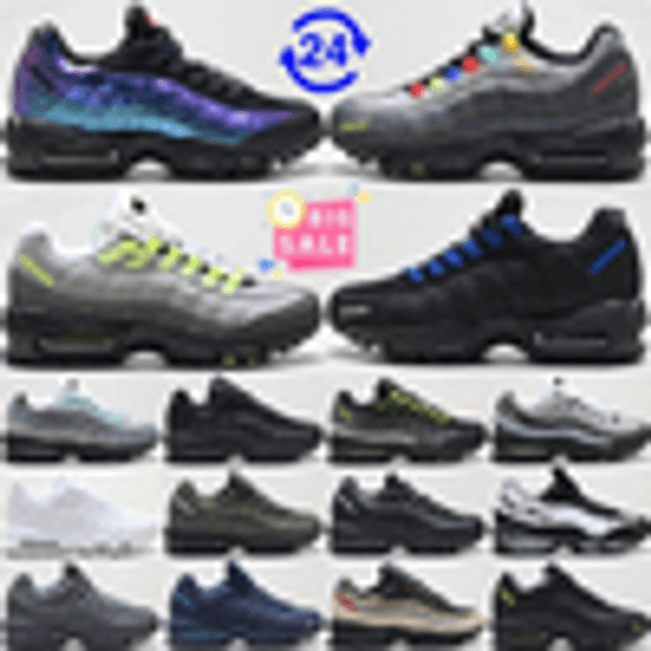 Free Shipping Mens 95 95s Neon designer Running Shoes Classic Triple Black White Yellow Cool Grey Olive Midnight Navy Men Trainers Sports Sneakers size 36-45