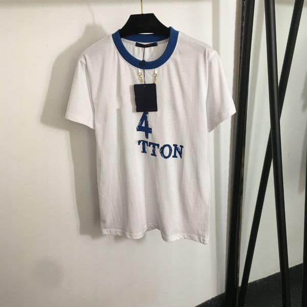 t-shirt designer women brand clothing girl summer shirt fashion letter logo T-shirt ladies Slim fit short sleeved shirt lady chain decoration t-shirt Apr 21