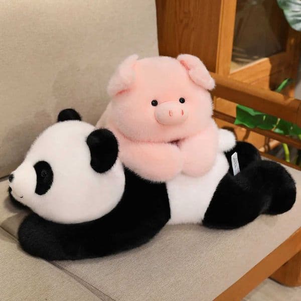 Cute Lying Pose Panda Plush Toy Stuffed s Pig Throw low Cushion Ro Decor Birthday Gift C251202 W260306 W260306