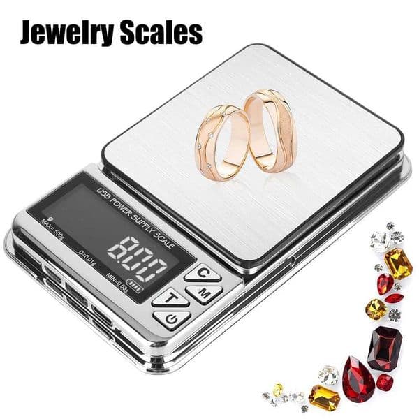 Electronic USB Charging Jewelry Scales Stainless High Precision Pocket Kitchen Scale 100g/500g Digital LCDM251122