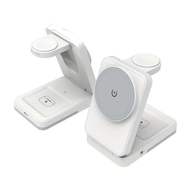 LED Light Wireless Charger Stand 3 in 1 Foldable For iPhone 16 15 14 13 12 Watch 2-9 SE Airpods Pro Fast Charging Station Y251122