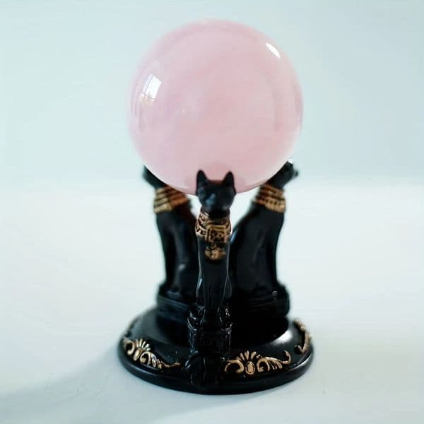 1 Cat crystal ball holder shaped seat 3 Egyptian display bases resin statue office home decoration 250422