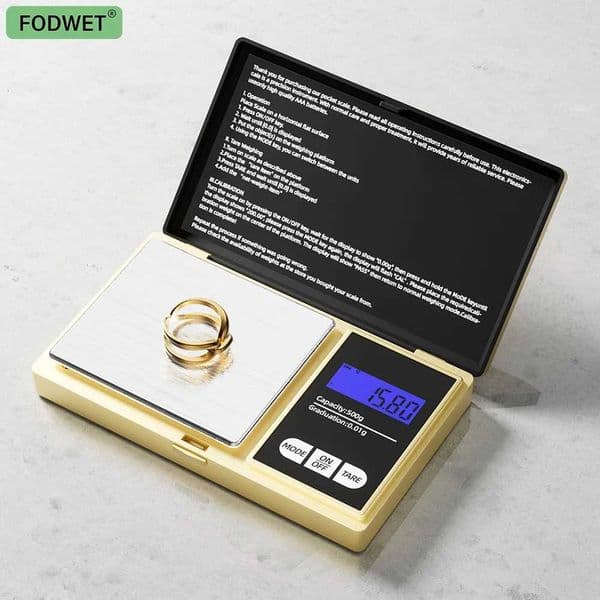 Golden small jewellery mechanical scale for weighing smaller items jewellery powders coffee beans 9 unit conversions LCDM251122
