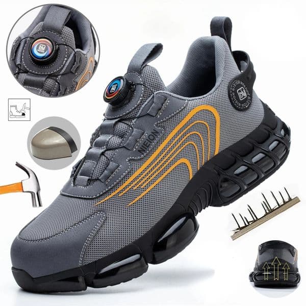 Rotary Buckle Work Sneakers Protective Shoes Safety Industrial Puncture-Proof Anti-smash Steel Toe Shoes 250422