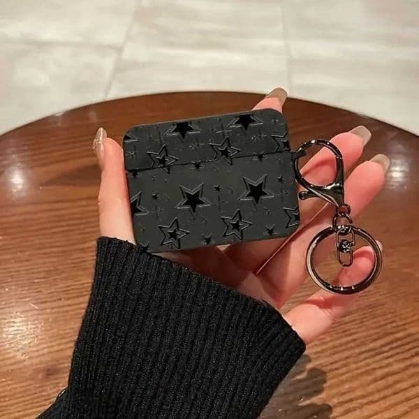 Black Stars Pattern Soft Headphone Case for AirPods Pro2 and ProAirPods 3 41/2 Wireless BT Earphone Protective CoverW251122