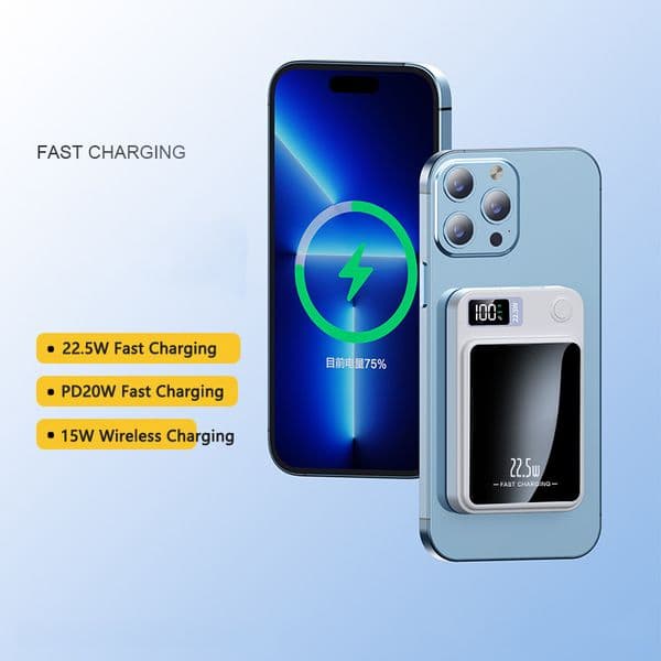 15W Magnetic Qi Wireless Charger 20000mAh Power Bank 22.5W Fast Charging Mobile Phone Battery Poverbank for iPhone 14 13 Xiaomi