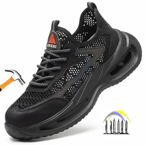 summer breathable work shoes with iron toe anti puncture security shoes work sneakers for men anti-slip Lightweight safety shoes 250422
