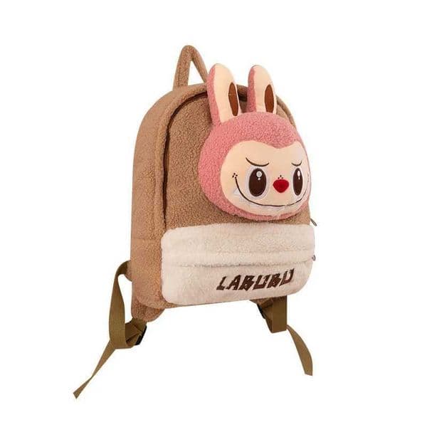 Labubu Animal Plush Backpack - Cute Cartoon Cashmere Bag, Large Capacity for Travel & Everyday Use