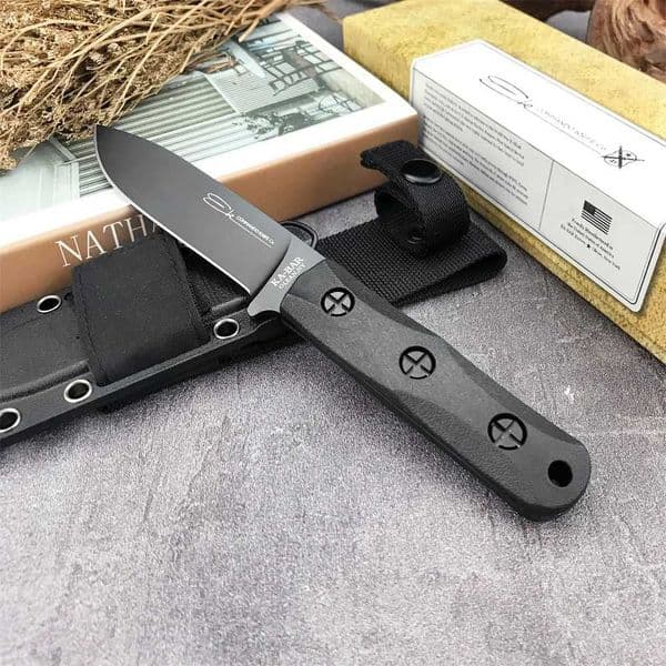 KE51 Hunting Straight Knife 440C Fixed Blade Nylon Fiber Optic Handle with Sheath Sleeve Survival Tactics EDC Knife Carrying KnifeXJ250421