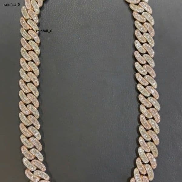 Wholesale 925 Sterling Silver Customized Iced Out Diamond New Fashion 18 MM Chain with White Diamonds Unisex Hip Hop Style Chain