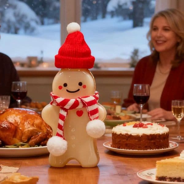 10pcs Gingerbread Man Drink Cup 500ml Reusable Holiday Party Supplies Gingerbread Man Water Bottle For Milk Juicing Water Wine Tea X251122