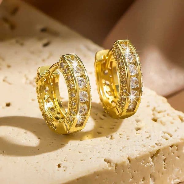 ZAKOL Luxury Cubic Zirconia Gold Colored Zirconia Ring Earrings Suitable for Womens Luxury Round Crystal Girls Party JewelryXJ250421