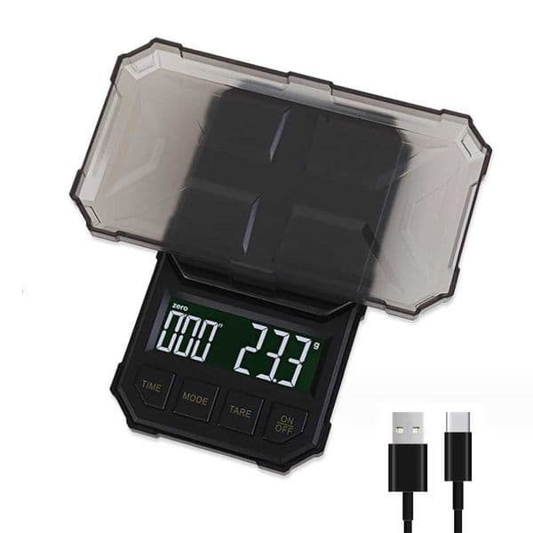 2000g 01g USB Rechargeable Mini Coffee Scale with timer Pocket Coffee bean weight Electronic scale Small espresso MachineM251122