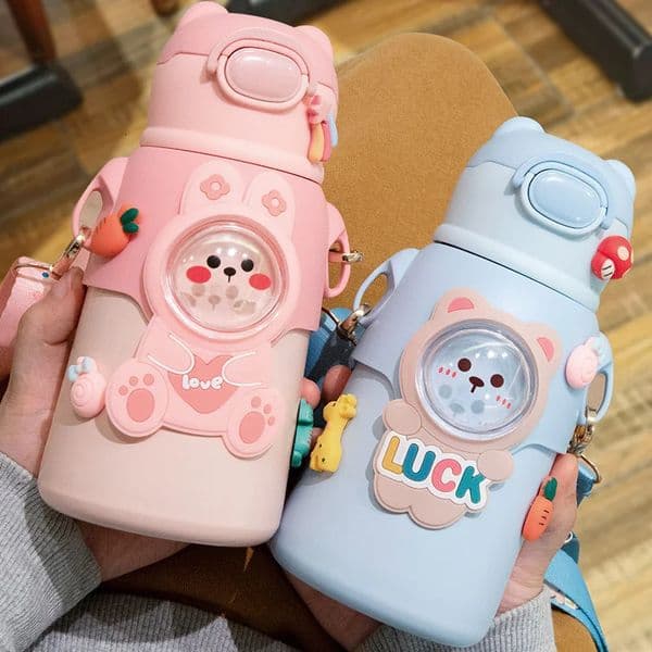 GIANXI Childrens Cup Stainless Steel Leak proof Vacuum Sheet with Straw Cartoon Water Bottle Beverage 250422BJ
