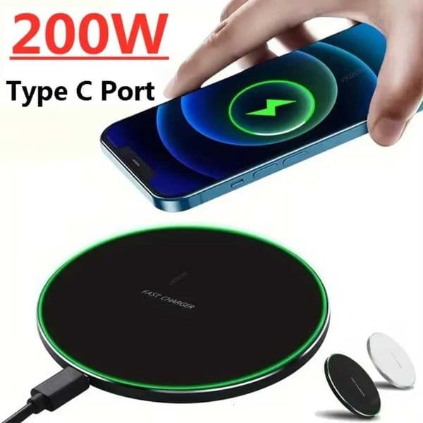 200W Wireless Charger Pad Fast Wireless Charging Station For Galaxy S25 S24 S23 S22 Xiai iPhone 16 15 14 13 12 Pro Max Y251122