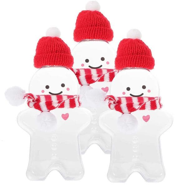 10pcs Christmas snowman plastic DIY decoration jar set contains 4 jars 4 hats 4 scarves for Christmas DIY decoration storage X251122
