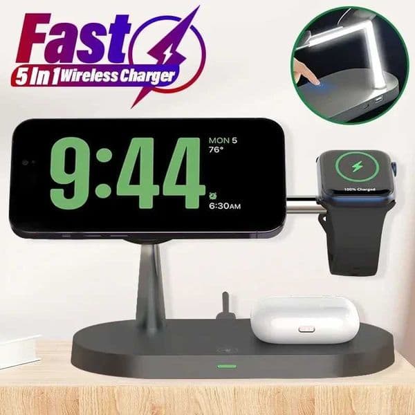 3 In 1 Magnetic Wireless Charger Pad Stand Foldable for iPhone 16 15 14 13 12 Watch AirPods 15W Fast Charging Dock Station Y251122