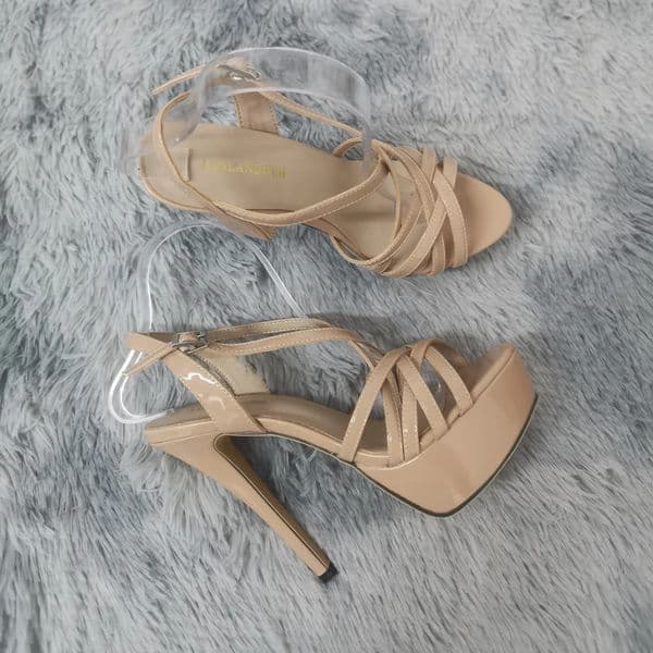 LOSLANDIFEN 14CM Platform High Heels Sandals Sexy Ankle Strap Open Toe Gladiator Party Dress Women Shoes Plus Size 44 250422
