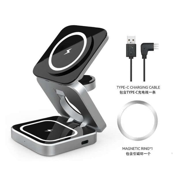 2026 New New Dhgargets 3-In-1 Wireless Station For outdoor Iphone Samsung Watch Earbuds Fast Outdoor Magnetic Charger Dock Stand Foldable Usb-C Charging Pad Fre