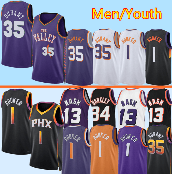 Kevin Durant Devin Booker Basketball Jerseys Charles Barkley #34 Steve Nash #13 Men youth women S-XXL retro jerseys