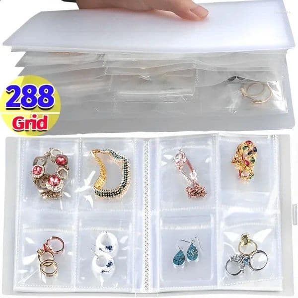 Jewelry Pouches Anti-oxidation Storage Desktop Drawer Organizer BoxesTransparent Necklace Bracelet Ring Book Holder Bag