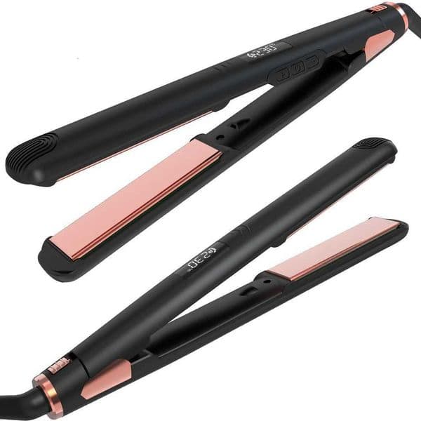 Flat Iron Straightener Curler 2-in-1 with Quick Heating 1-Inch Professional Hair Straightener with Adjustable Temperature K251121