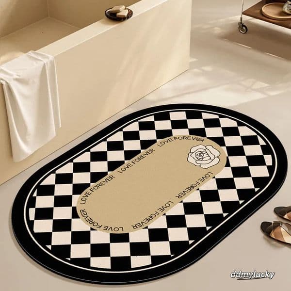 Light Luxury French Style Bathroom Toilet Door Absorbent Quick Dry Non Slip Diatomaceous Earth Mat H11.21 Ddmylucky