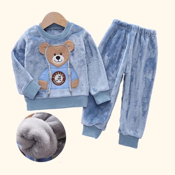 Autumn Winter Children Clothing Baby Pajamas Set Thick Flannel Fleece Child Sleepwear 2Pcs Sets Warm Home Suits Kids Clothes251120BJ