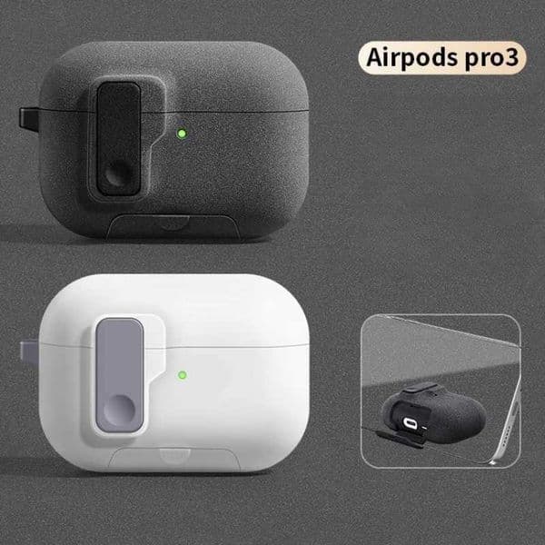 2025 New For AirPods Pro 3 Phone Stand Case Cover Magnetic Auto Lock TPU Shockproof Protective Sleeve With Hook for AirPods Pro3W251122