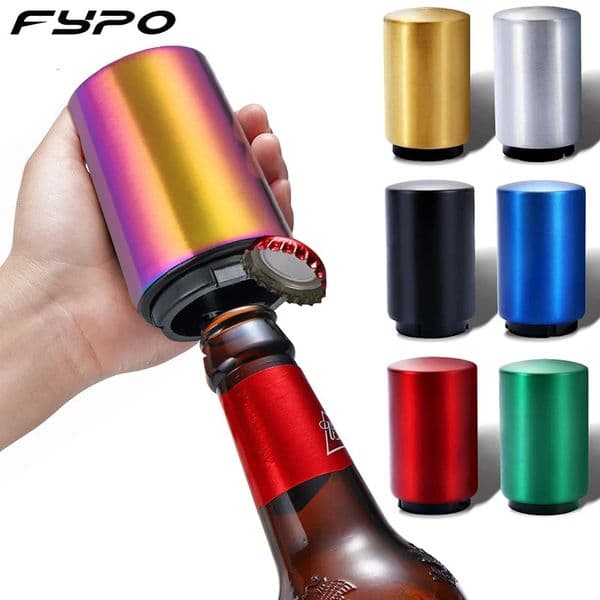 Automatic Beer Bottle OpenerMagnetic Stainless Steel Beverage Bottles Wine Openers Jar Opener Kitchen Gadgets Bar Supplies 250421BJ