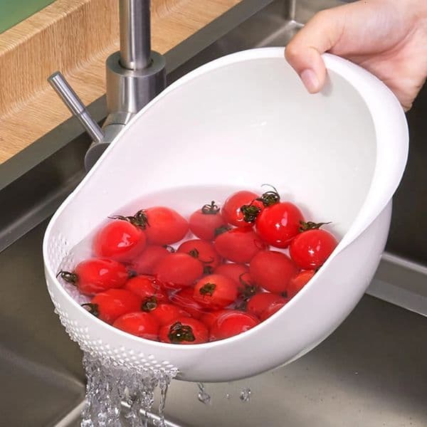 Rice Sieve Plastic Colander Kitchen Drain Basket with Handles Rice Bowl Strainer Basket Sink Drain Kitchen Tools 250421BJ