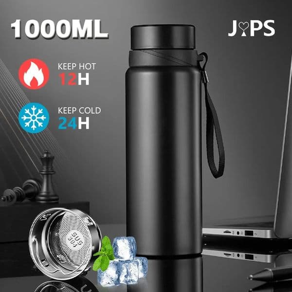 1L water bottle for keeping and cold used tea coffee vacuum stainless steel insulated bottles 250422