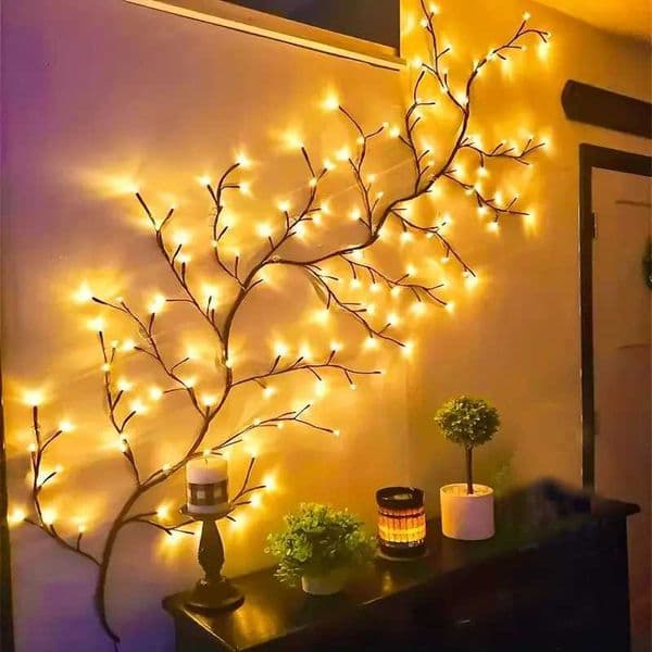 144 LED USB Wall Decoration Lights Willow Vine Branch Lights Warm White Light for Room Kitchen Wedding Christmas Halloween DecorW251122