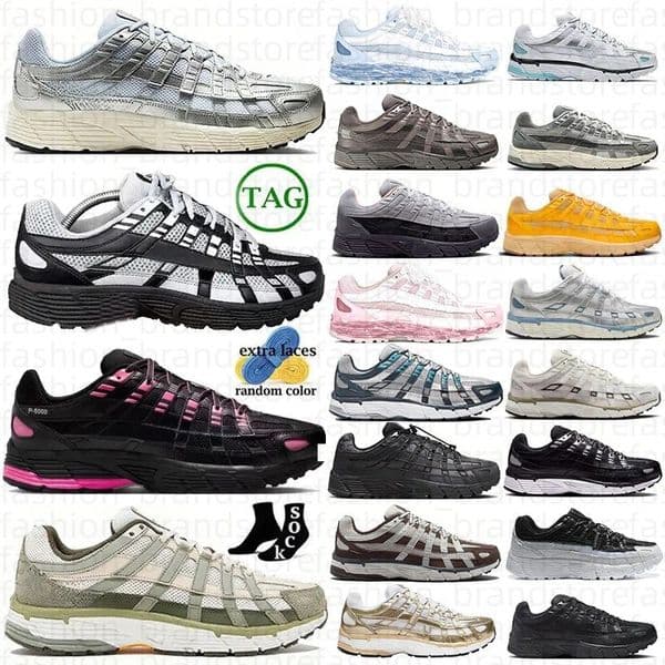 Casual Designer Running Shoes P6000 P 6000 Designer for Men Women Sneakers Triple Black White Khaki Wolf Grey Metallic Sier Racer Blue Womens Outdoor Sports Trainers