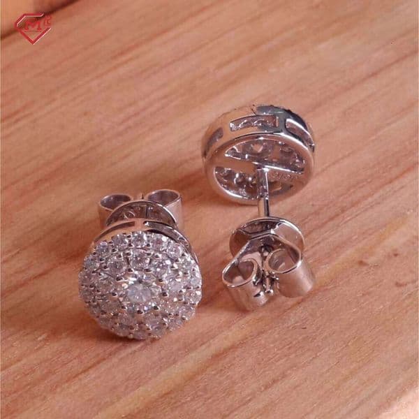 0.5ct 1CT Cluster D VVS 925 Sterling Silver Silicon Stone Earrings