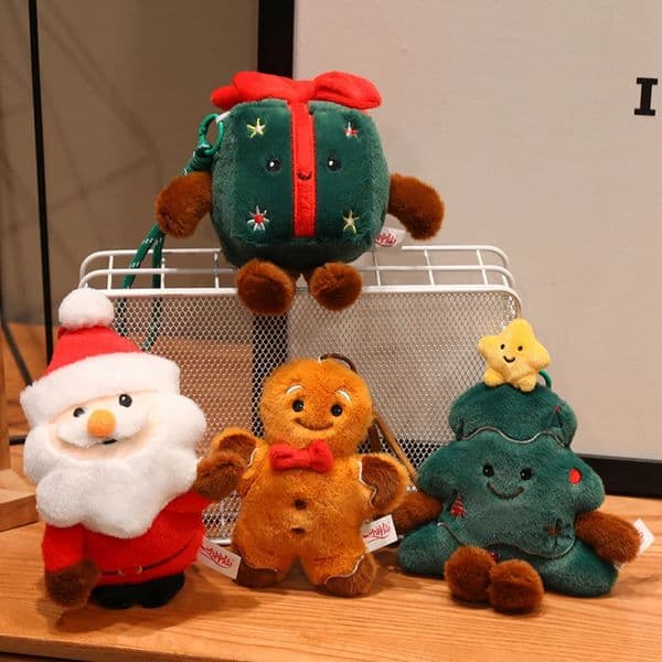Tree Pendant Plush Toy Gingerbread Man Soft Dolls to Bags Santa Clauz Stuffed Animal Toys Plushie Gifts For Christmas 251114 T260529