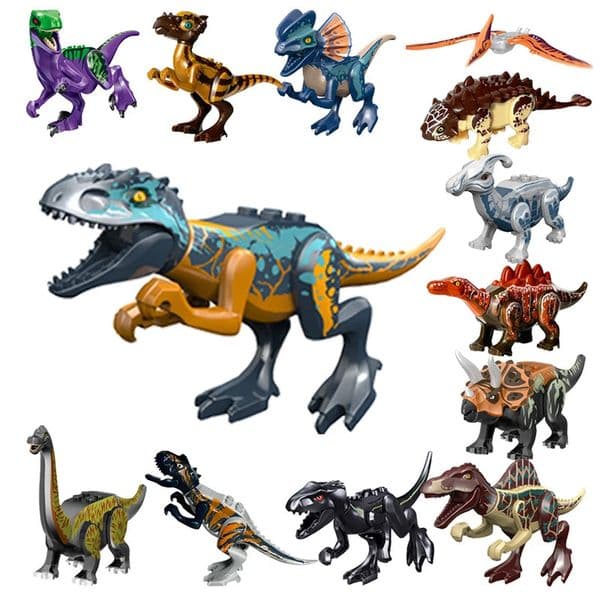 2026 New Cool Jurassic Dinosaurs World Velociraptor Triceratops Indominus T-Rex Model Assemble Building Blocks Toys For Children Boy Gift 251121 Toys