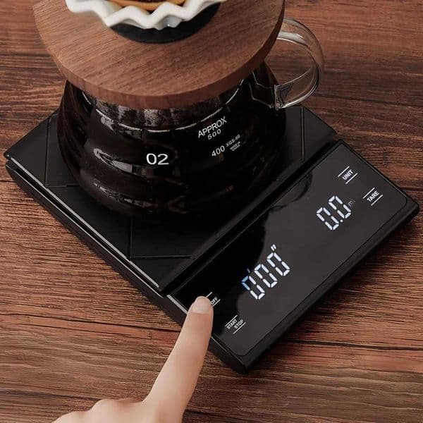 High precision electronic coffee scale with timer silicone pad LED digital high-quality portable coffee kitchen baking and cooking toolXJ250423