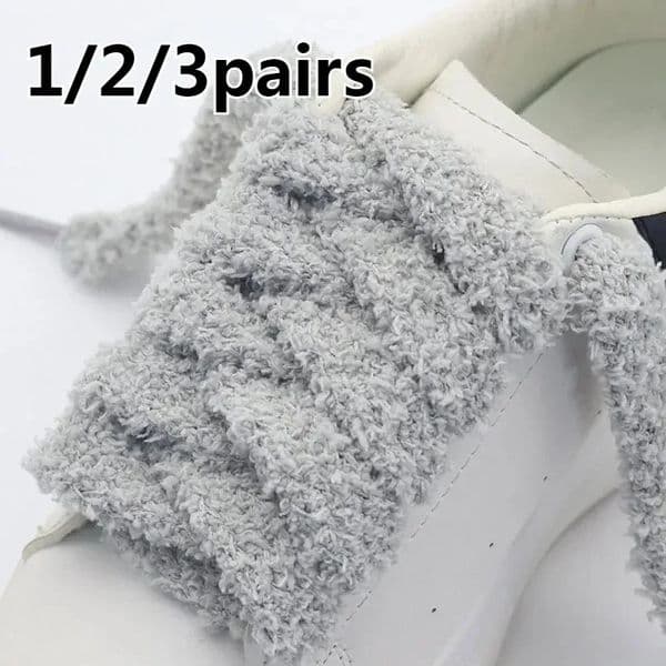 Soft 15mm Fluffy Laces Wide Flat Plush Towel Shoelaces Perfect Adjustable Length 100/120Cm Shoelace Accessories251120