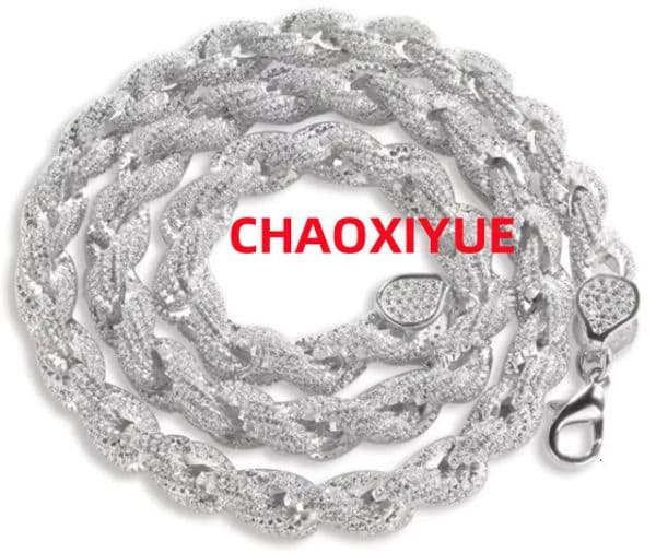 Wholesale Mens VVS D Color Moissanite Necklace S925 Silver Hip Hop Cuban Link Iced Tennis Rope Chain Bracelet Jewelry