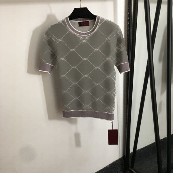 t-shirt designer women brand clothing girl summer shirt fashion jacquard logo knit T-shirt ladies short sleeved knitted sweater pullover lady t-shirt Apr 21