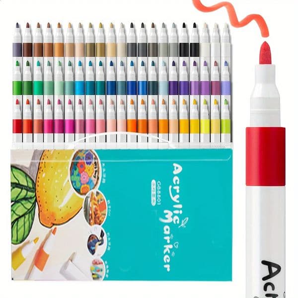 6080 Colors Acrylic Paint Pens for Rock Painting Water Based Paint Markers for Stone Glass Easter Egg Wood and Fabric Paint 250422