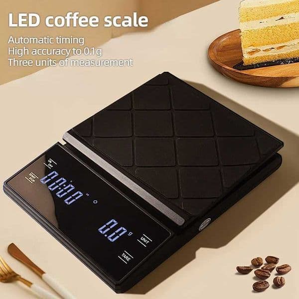 Digital coffee scale with timer LED Sn 3kg/0.1g multifunctional kitchen coffee scale household coffee scale kitchen toolsXJ250423