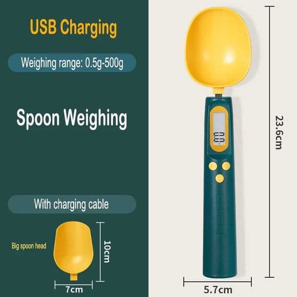 USB charging LCD digital Sn spoon scale portable mini kitchen food scale breadcrumb tool 500g 0.5g 1 setXJ250423
