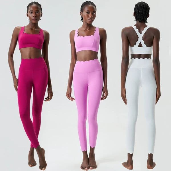 Women Solid Color Gym Suit Two Pieces Set Super Streth Slim Fit Running Sportswear Breathable Workout Clothes 251106 Z260529